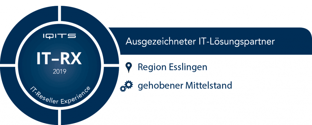 WUD ist laut IT-RX Methodik als Ausgezeichneter IT-Lösungspartner in der Region Esslingen ausgezeichnet worden