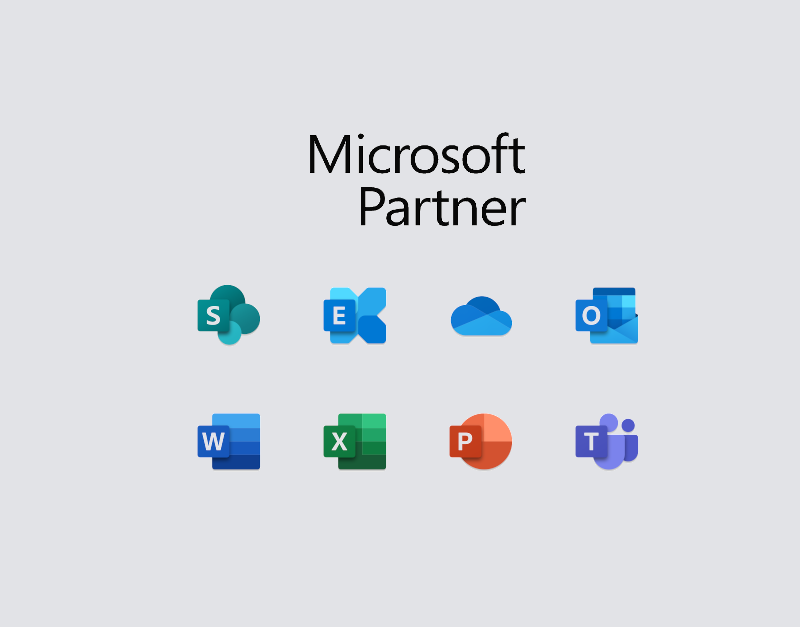 Microsoft 365 Business - Partner-Logo und Apps-mobil
